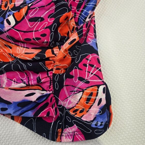 Tommy Hilfiger Halter Tankini Top Tropical Leaf Print Womens Swimwear Size M Pin - Picture 4 of 6